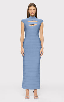 Cap Sleeve Cut-Out Gown | True Blue