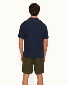 Lagoon Blue Classic Fit Cotton Towelling Polo Shirt | Lagoon Blue