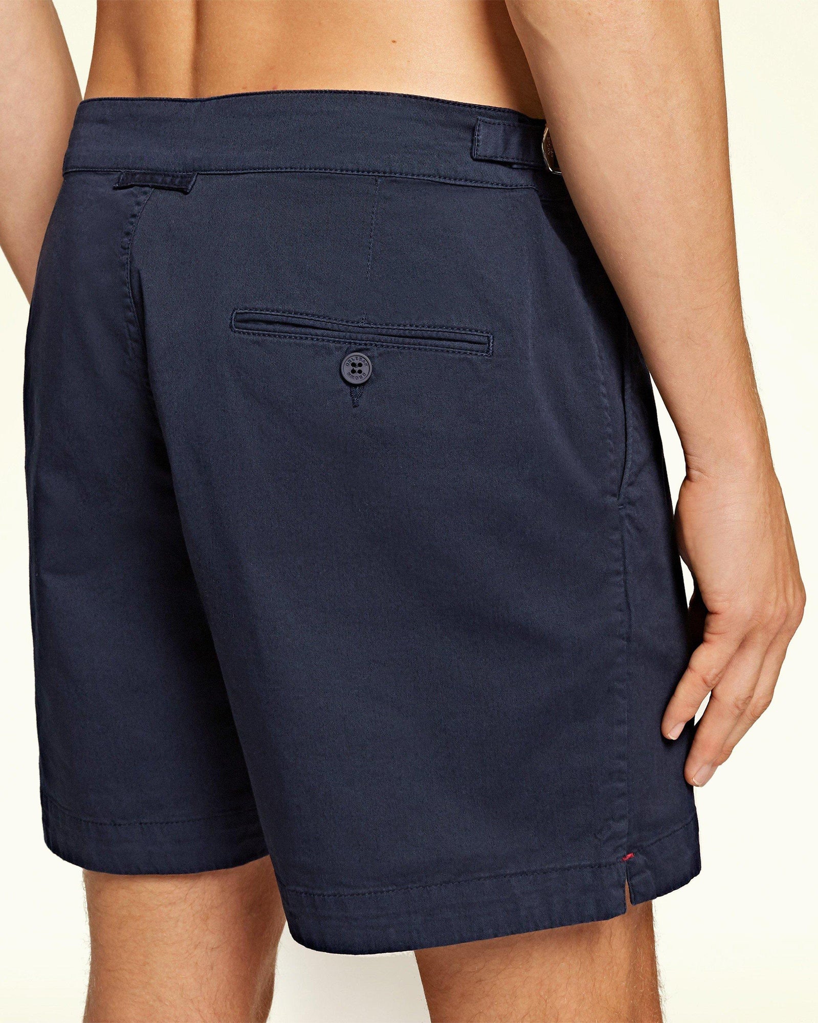Bulldog Cotton Twill Navy Mid-Length Shorts | Navy