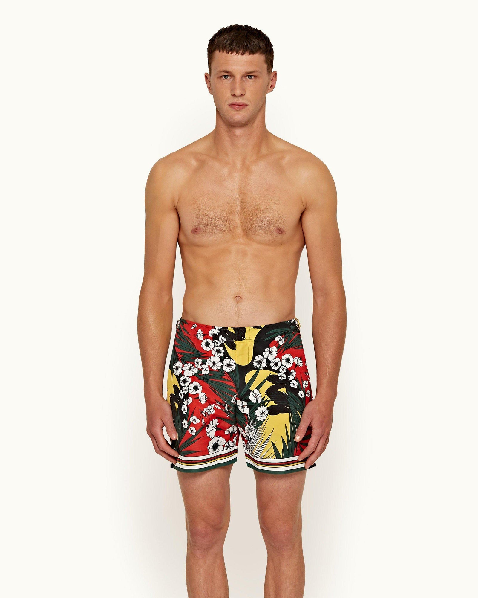 Bulldog Yellow/Green/Black Island Life Mid-Length Swim Shorts | Yellow/Green/Black