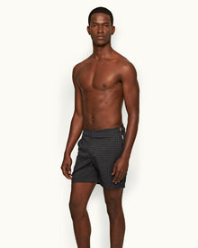 Bulldog Piranha Grey Orbit Jacquard Mid-Length Swim Shorts | Piranha Grey