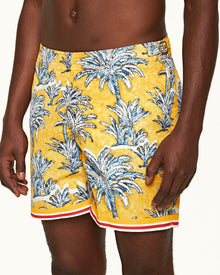 Bulldog Toucan Palm Border Mid-Length Swim Shorts | Toucan