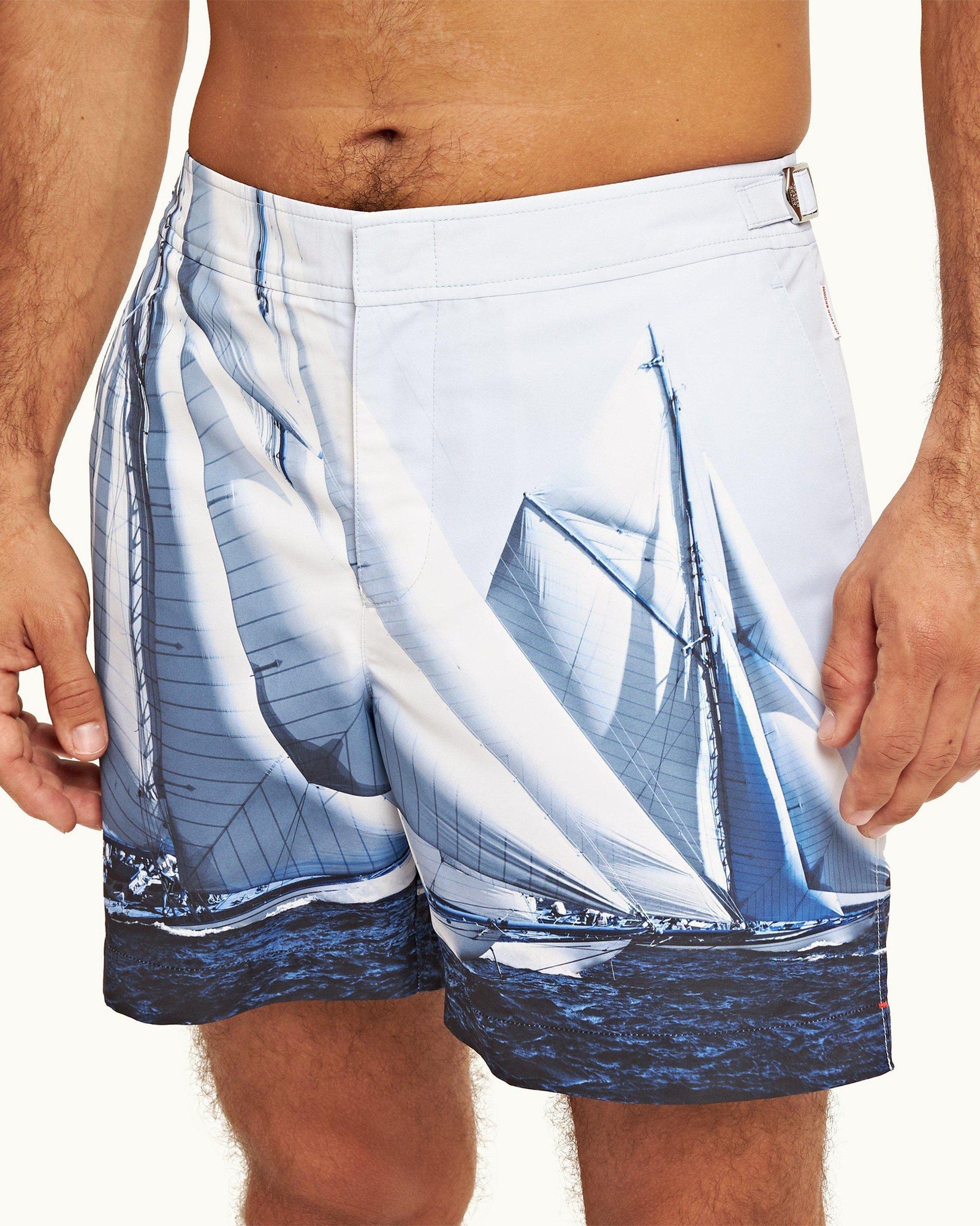 Bulldog Ocean Outlook Dark Sapphire Mid-Length Swim Shorts | Ocean Outlook Dark Sapphire