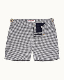 Bulldog Cloud/Night Iris Seglas Jacquard Mid-Length Swim Shorts | Cloud/Night Iris