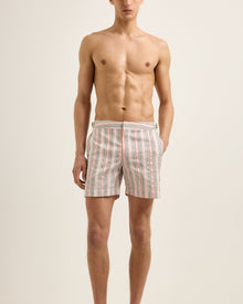 Men | Bulldog Swim Boxer | Pink/Grey Stripe