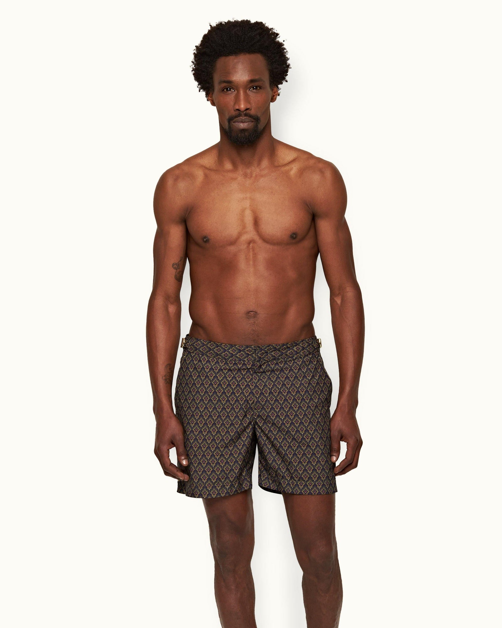 Bulldog Midnight Navy Sunny Deco Mid-Length Swim Shorts | Midnight Navy