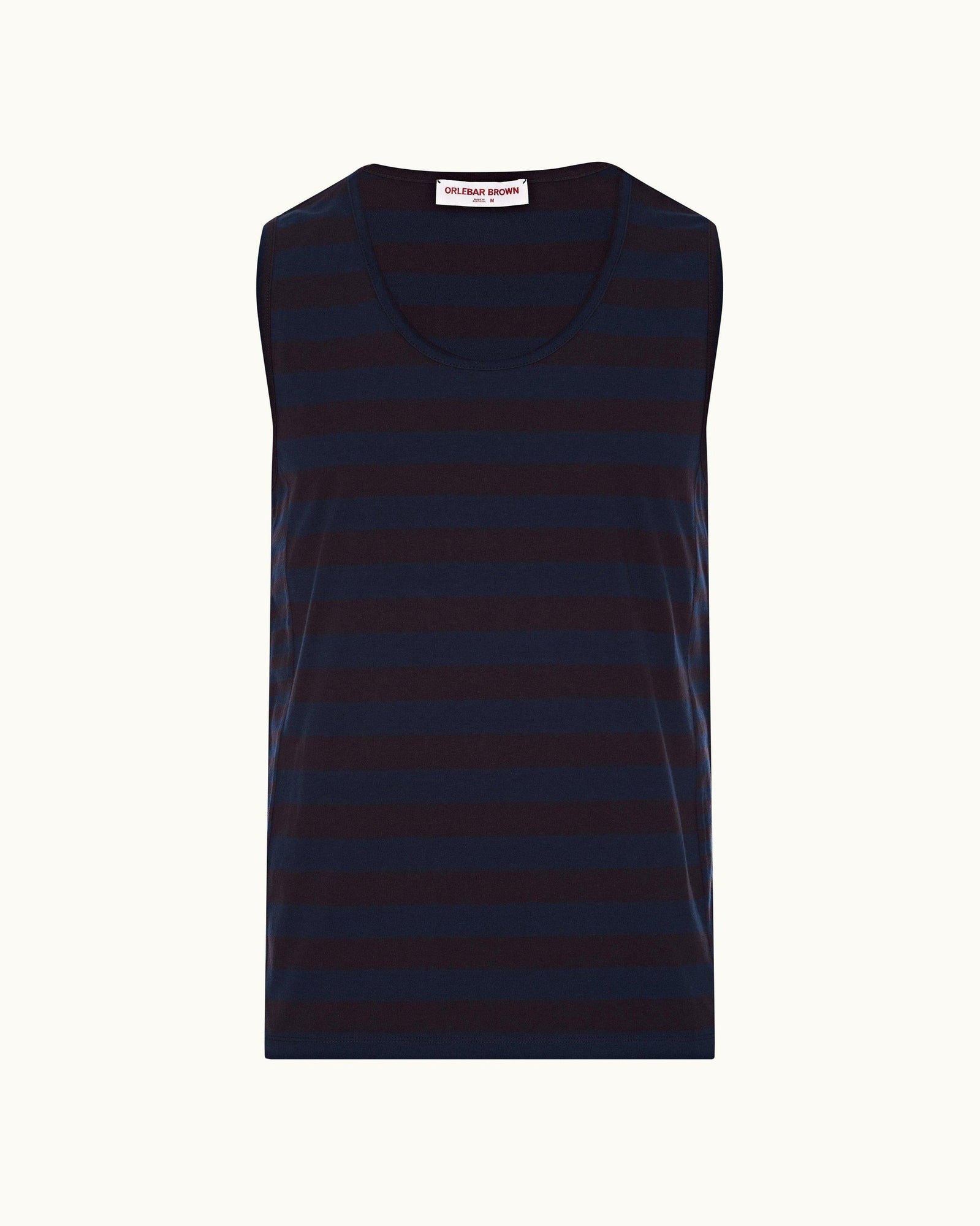 Dark Sapphire Mix Stripe Tailored Fit Organic Cotton Vest | Dark Sapphire