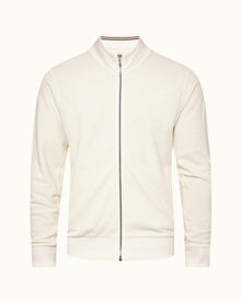 White Sand Classic Fit Mix Texture Sweatshirt | White Sand