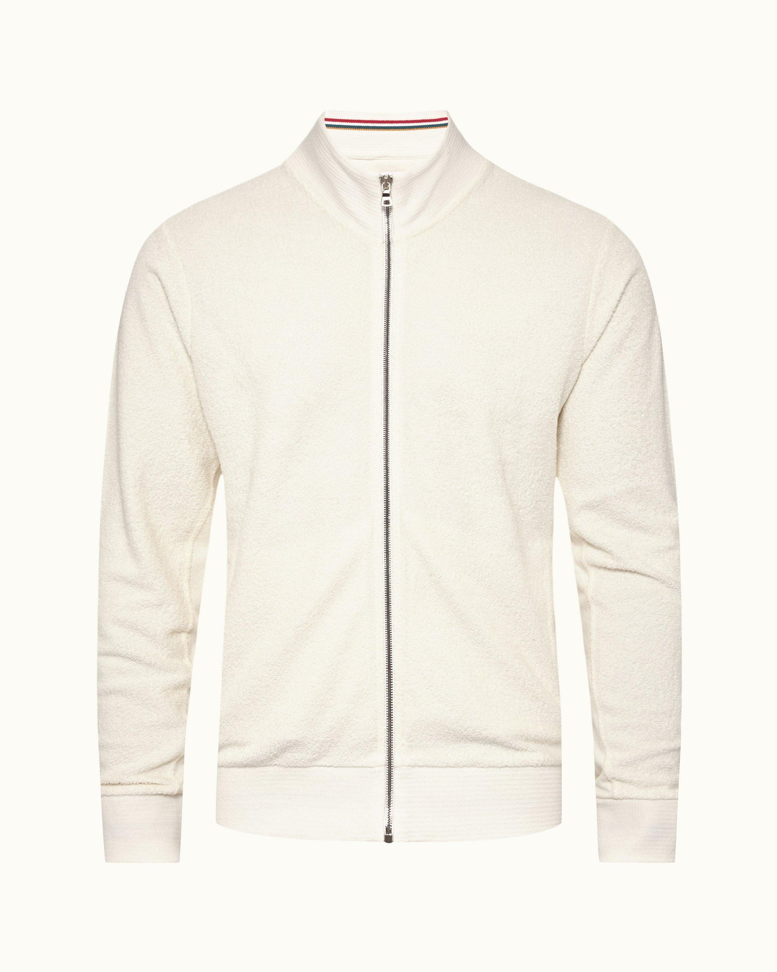 White Sand Classic Fit Mix Texture Sweatshirt | White Sand