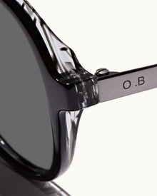 Estoril Black/Shiny Steel Double Bridge Sunglasses | Black/Shiny Steel