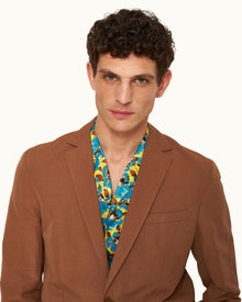 Tailored Fit, Italian Made, Two-Button Unstructured Blazer in Cinnamon Coffee | Cinnamon Coffee