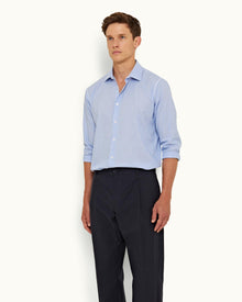 Pale Blue Tailored Fit Classic Collar Cotton Shirt | Pale Blue