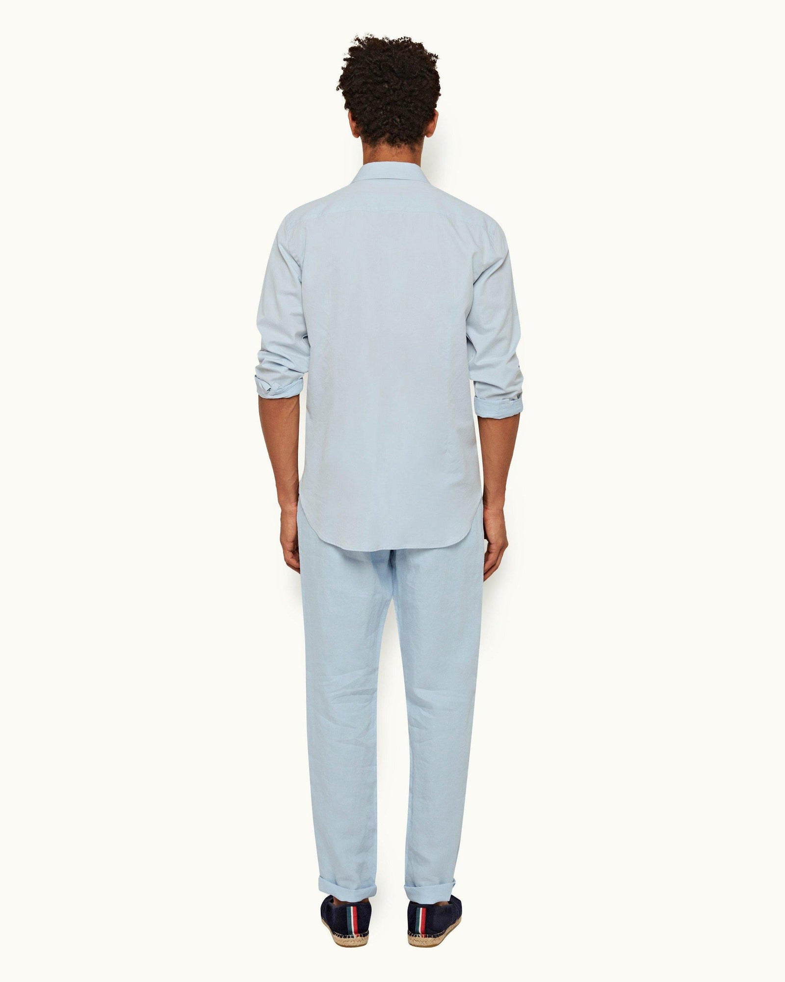 Ice Blue Classic Collar Classic Stripe Shirt | Ice Blue