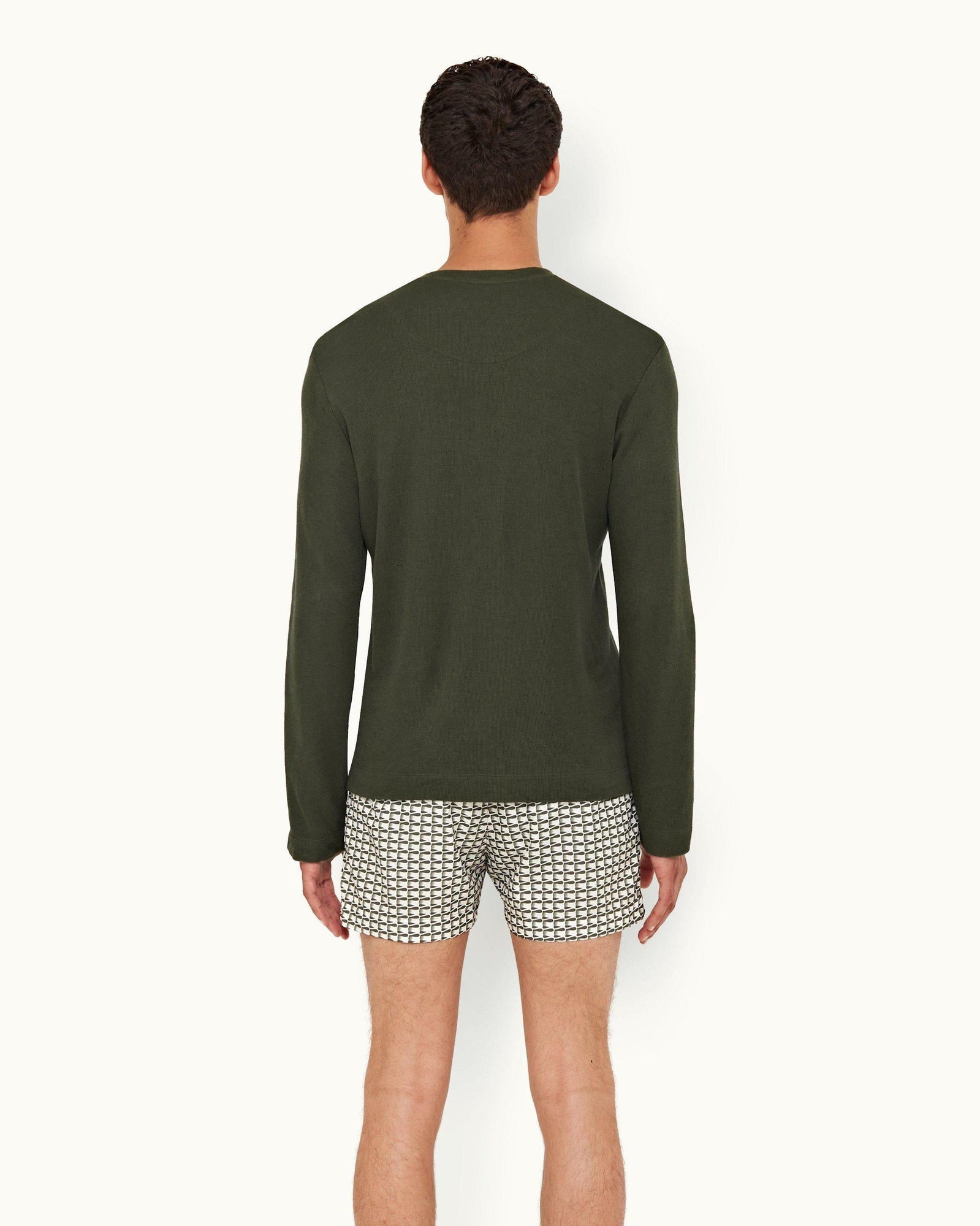 Forest Night Classic Fit Long-Sleeve Cashmere T-shirt | Forest Night