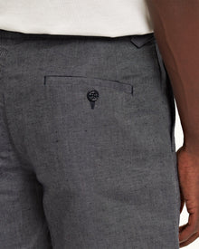 Harrop Linen Navy Two-Tone Effect Tailored Fit Cotton-Linen Shorts | Navy