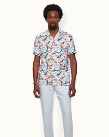 Hibbert Light Island Sky Flight Of Fantasy Capri Collar Short-Sleeve Shirt | Light Island Sky