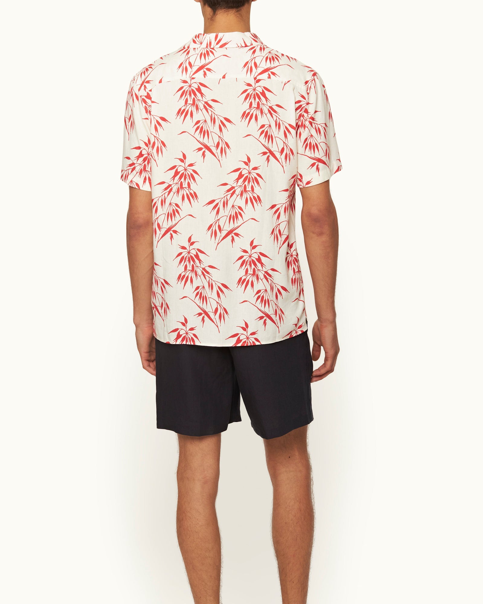 Men | Hibbert Linen Shirt | White Sand/Summer Red