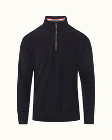 Night Iris Classic Fit Mix Texture Sweatshirt | Night Iris