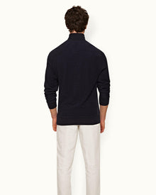 Night Iris Classic Fit Mix Texture Sweatshirt | Night Iris