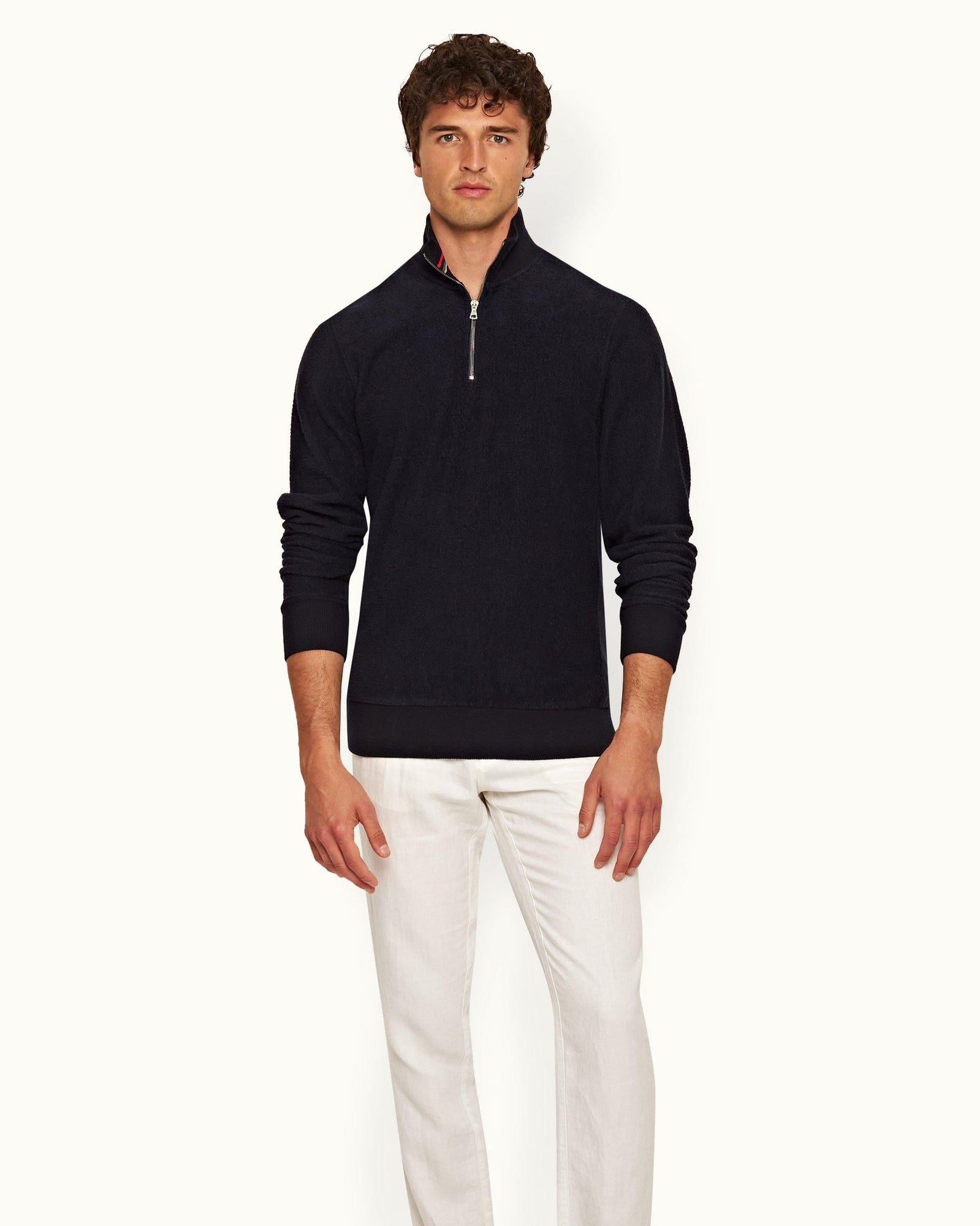 Night Iris Classic Fit Mix Texture Sweatshirt | Night Iris