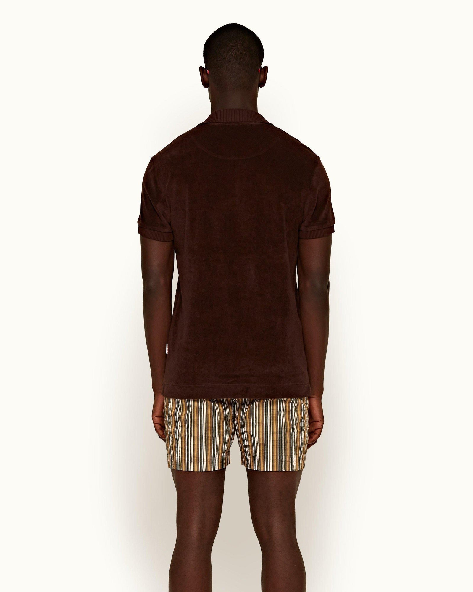 Jarrett Towelling Cocoa Classic Fit Towelling Polo Shirt | Cocoa