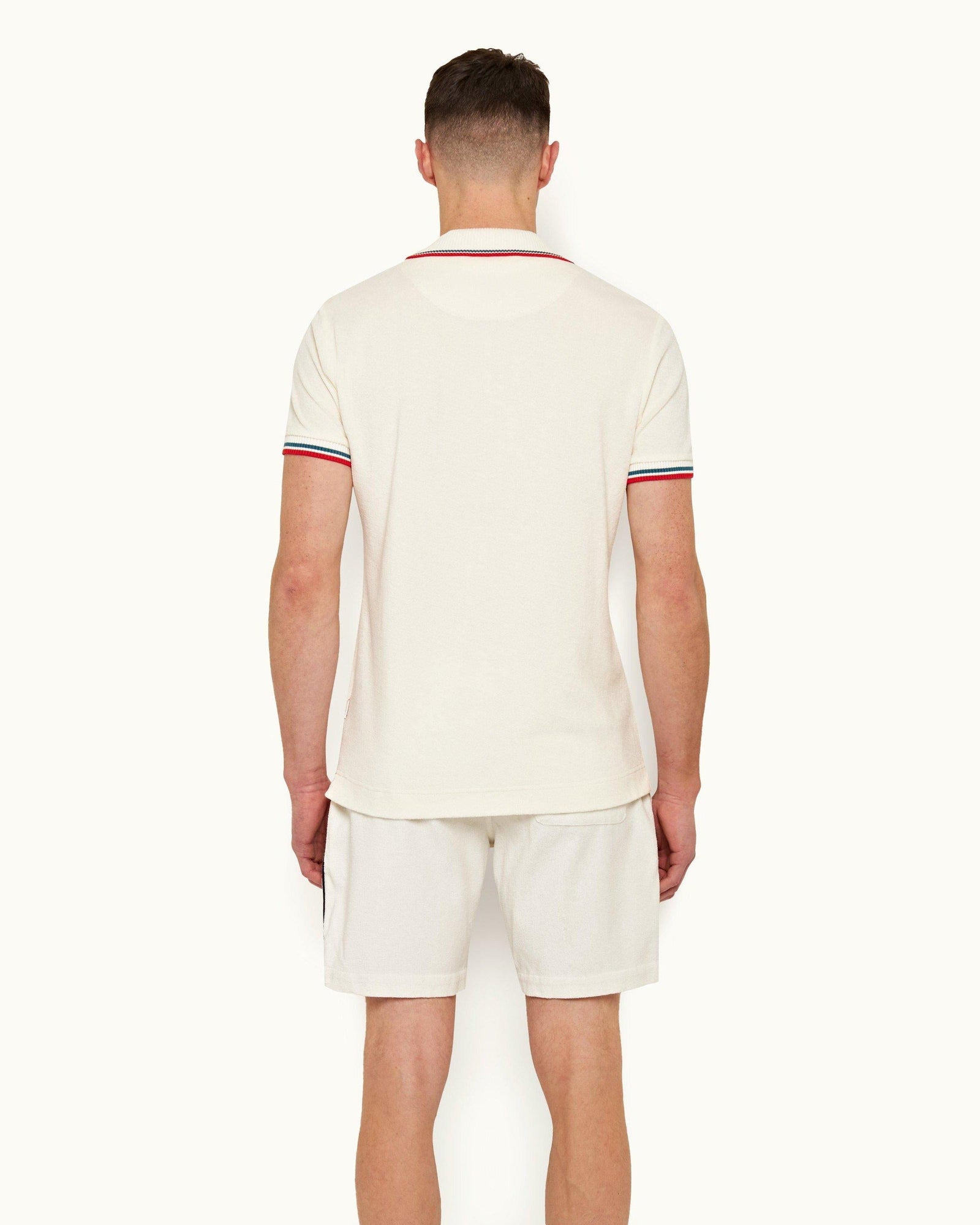 White Sand Classic Fit O.B Stripe Tipping Polo Shirt | White Sand