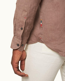 Relaxed Fit Luxury Italian Linen Shirt In Plum Wine Colour | Plum Wine