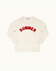 Kids | White Sand 'Summer' Slogan Organic Cotton Sweatshirt | White Sand