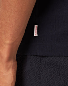 Night Iris Capri Collar Tipping Detail Knit Shirt | Night Iris