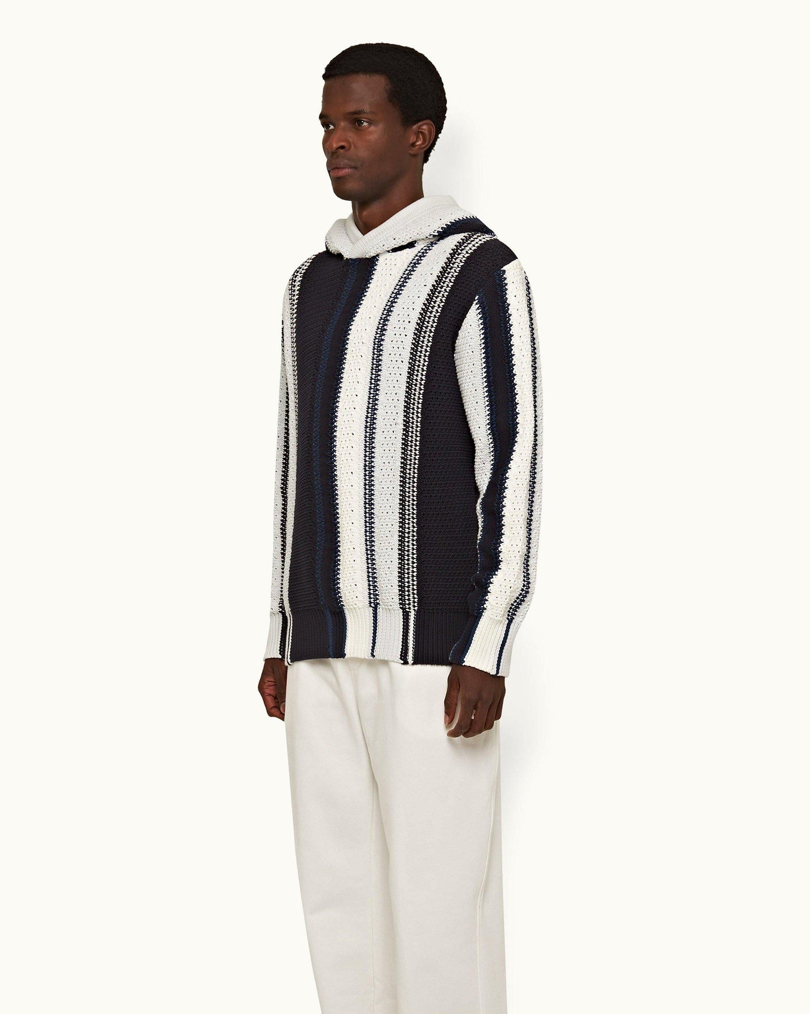 Sea Mist/Night Iris Italian Crochet Knit Jumper | Sea Mist/Night Iris