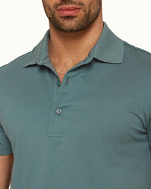 Linwood Sage Classic Fit Mercerised Cotton Polo Shirt | Sage