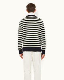 Navy/Multi Stripe Alpaca-Blend Jumper | Navy/Bristlecone Pine/Strata