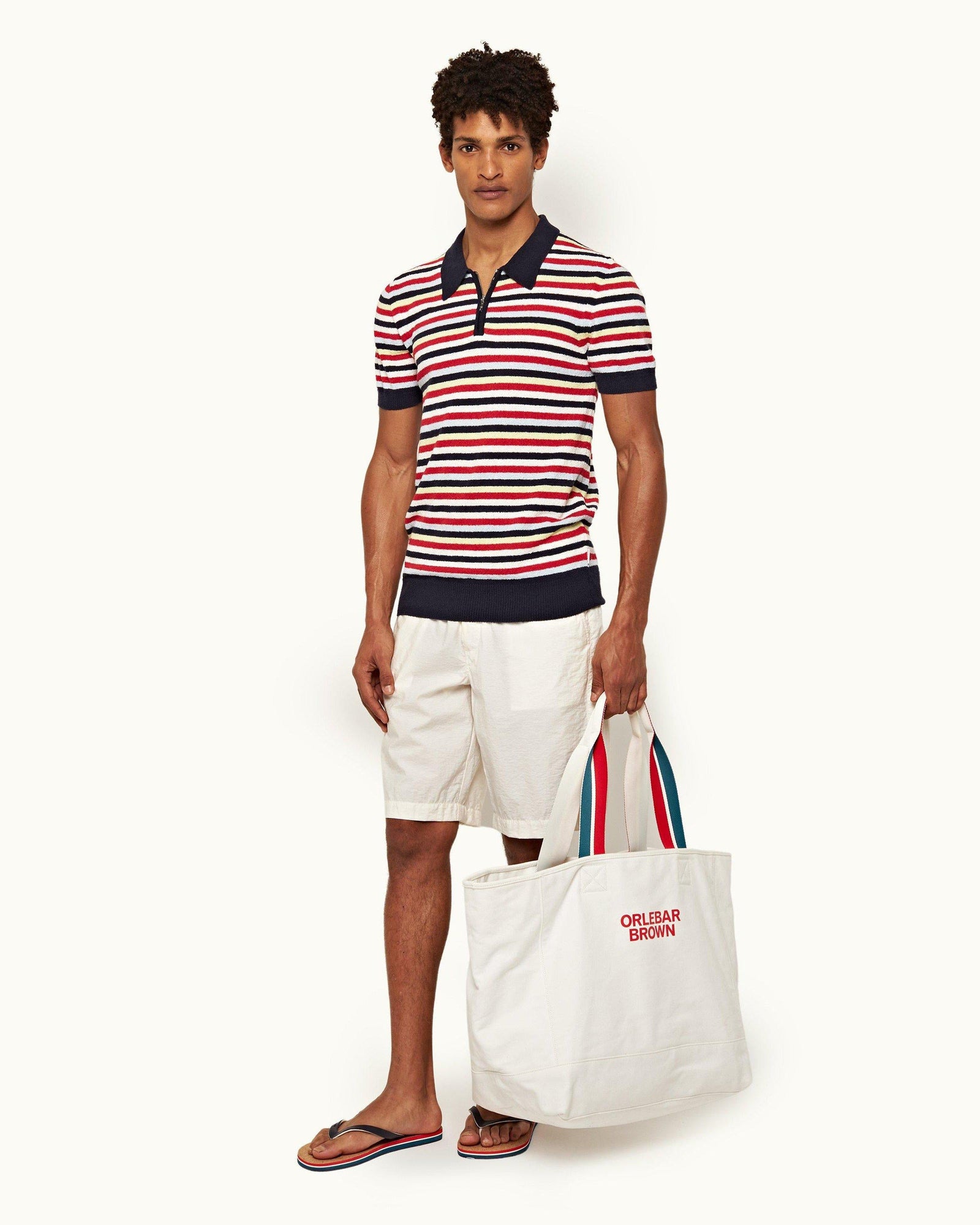 Mina Towelling Multi Towelling Stripe Tailored Fit Polo Shirt | Multi