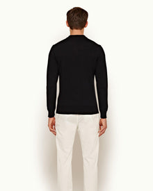 Moonraker Knitted Half Zip 007 Merino Knitted Half-Zip Pullover | Black