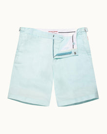 Norwich Linen Clear Sky Tailored Fit Washed Linen Shorts | Clear Sky