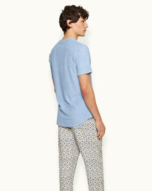 Ob-T Towelling Crew Neck Organic Cotton Towelling T-shirt In Blue Ash | Blue Ash