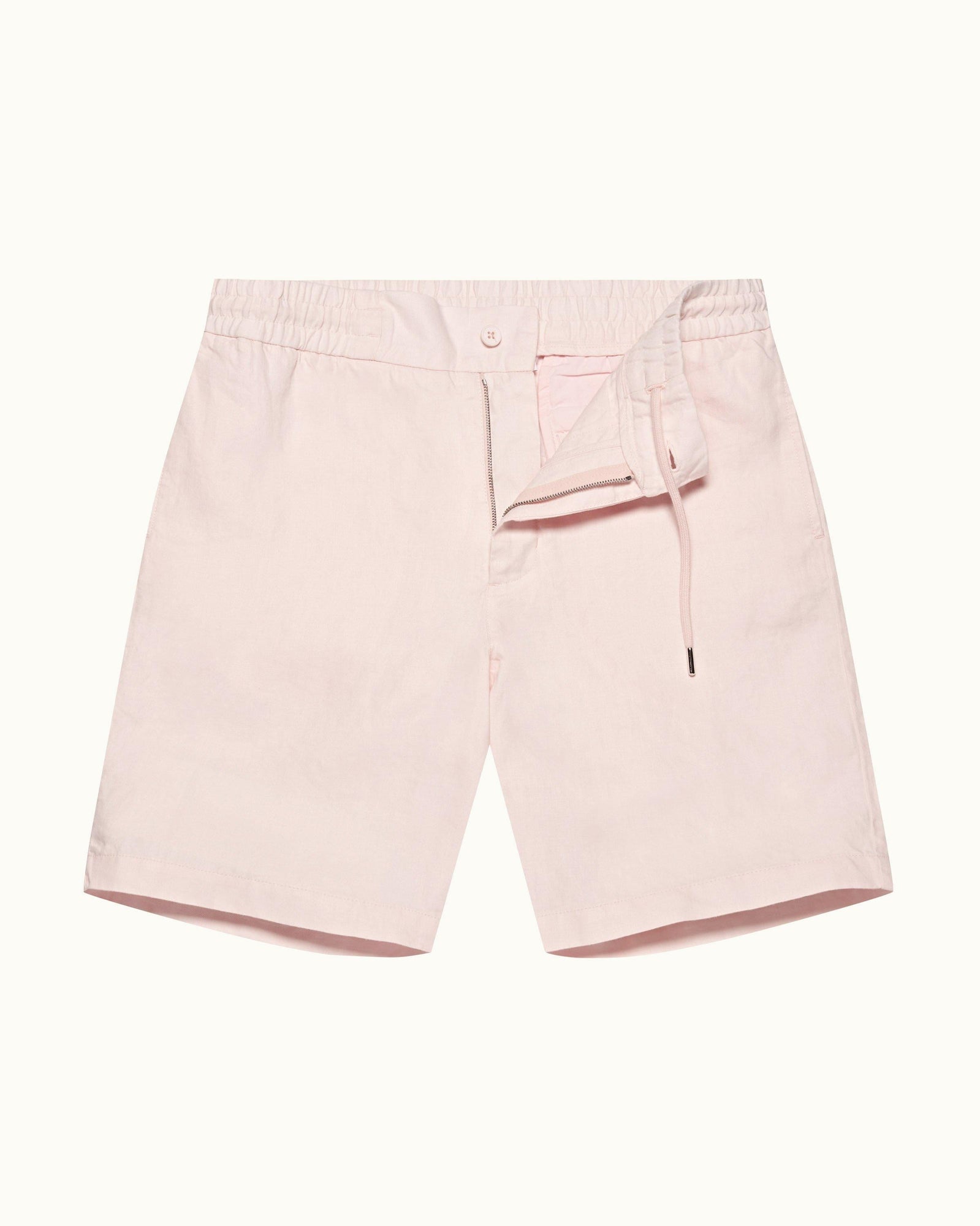 Rose Tailored Fit Washed Linen Drawcord Shorts | Rose