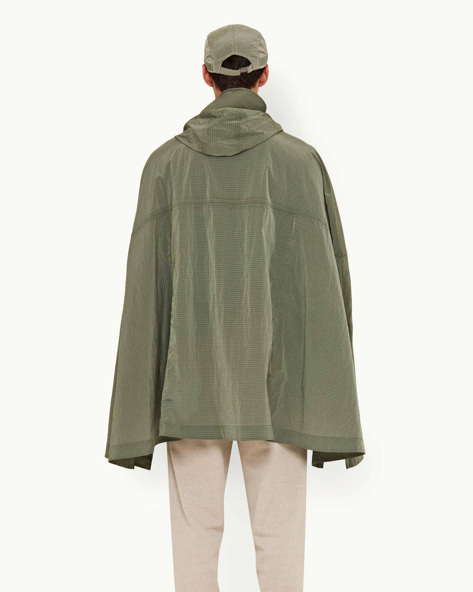 Parachute Green Hooded Half-Zip Cape | Parachute Green