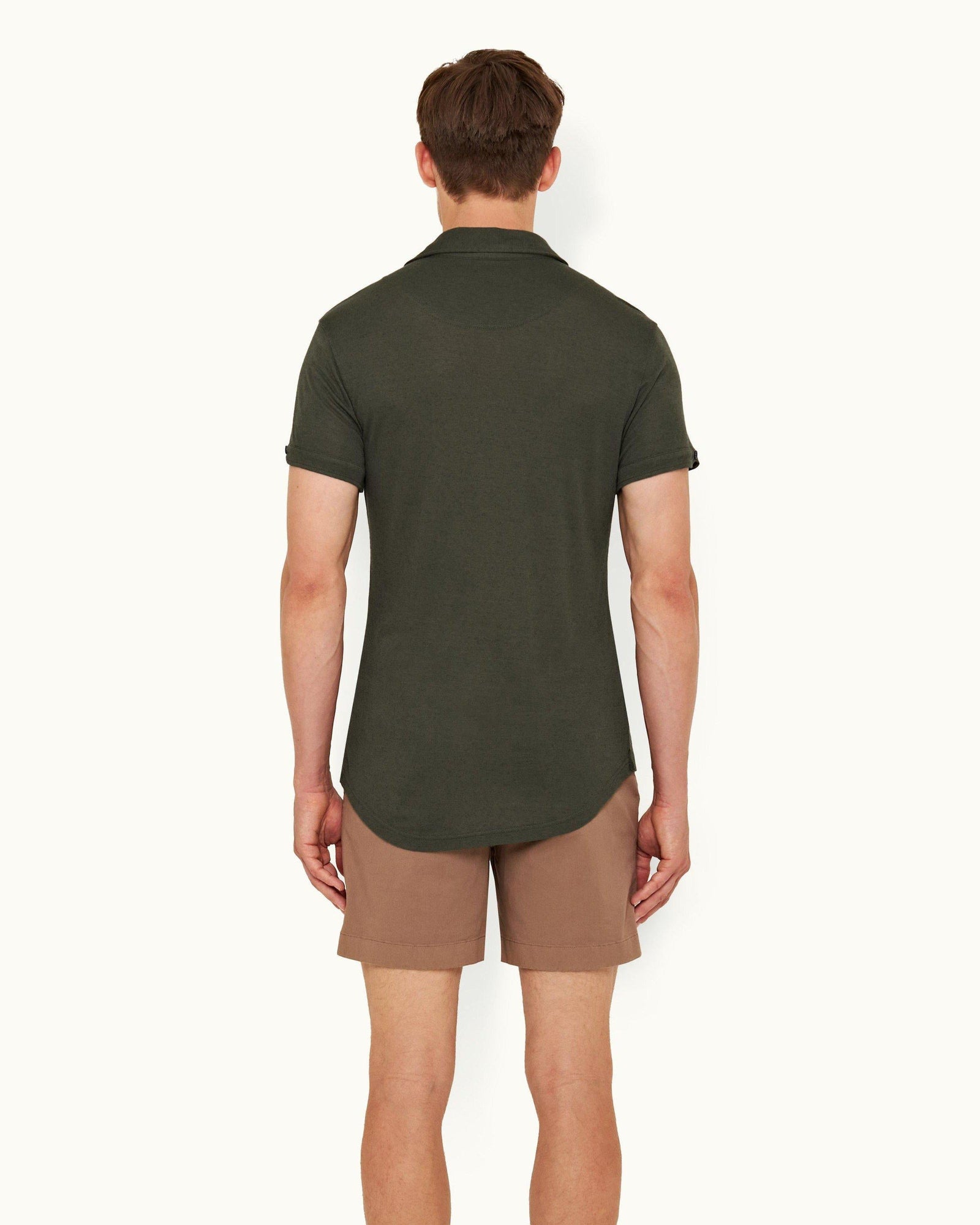 Sebastian Cashmere Forest Night Tailored Fit Cashmere Polo Shirt | Forest Night