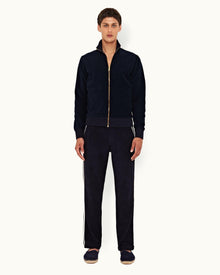 Night Iris Contrast Binding Double-Faced Towelling Sweatpants | Night Iris