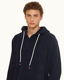 Night Iris Classic Fit Lounger Pile Towelling Hooded Sweatshirt | Night Iris