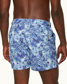 Setter Lagoon Blue Palmed Shorter-Length Swim Shorts | Lagoon Blue