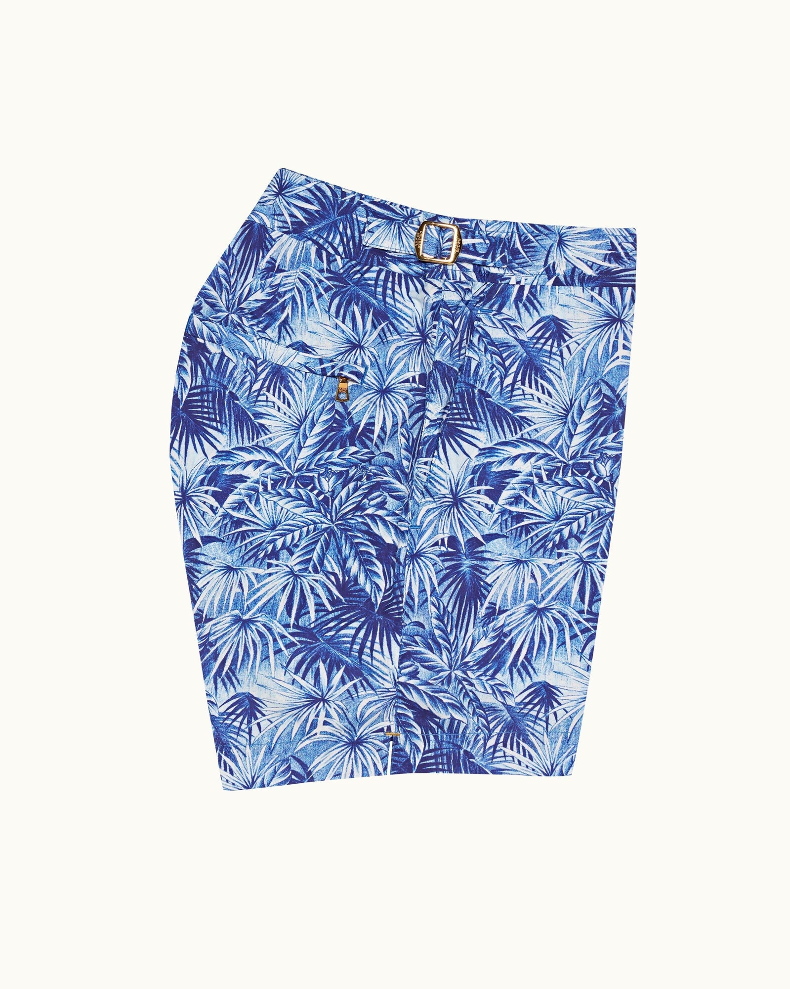 Setter Lagoon Blue Palmed Shorter-Length Swim Shorts | Lagoon Blue