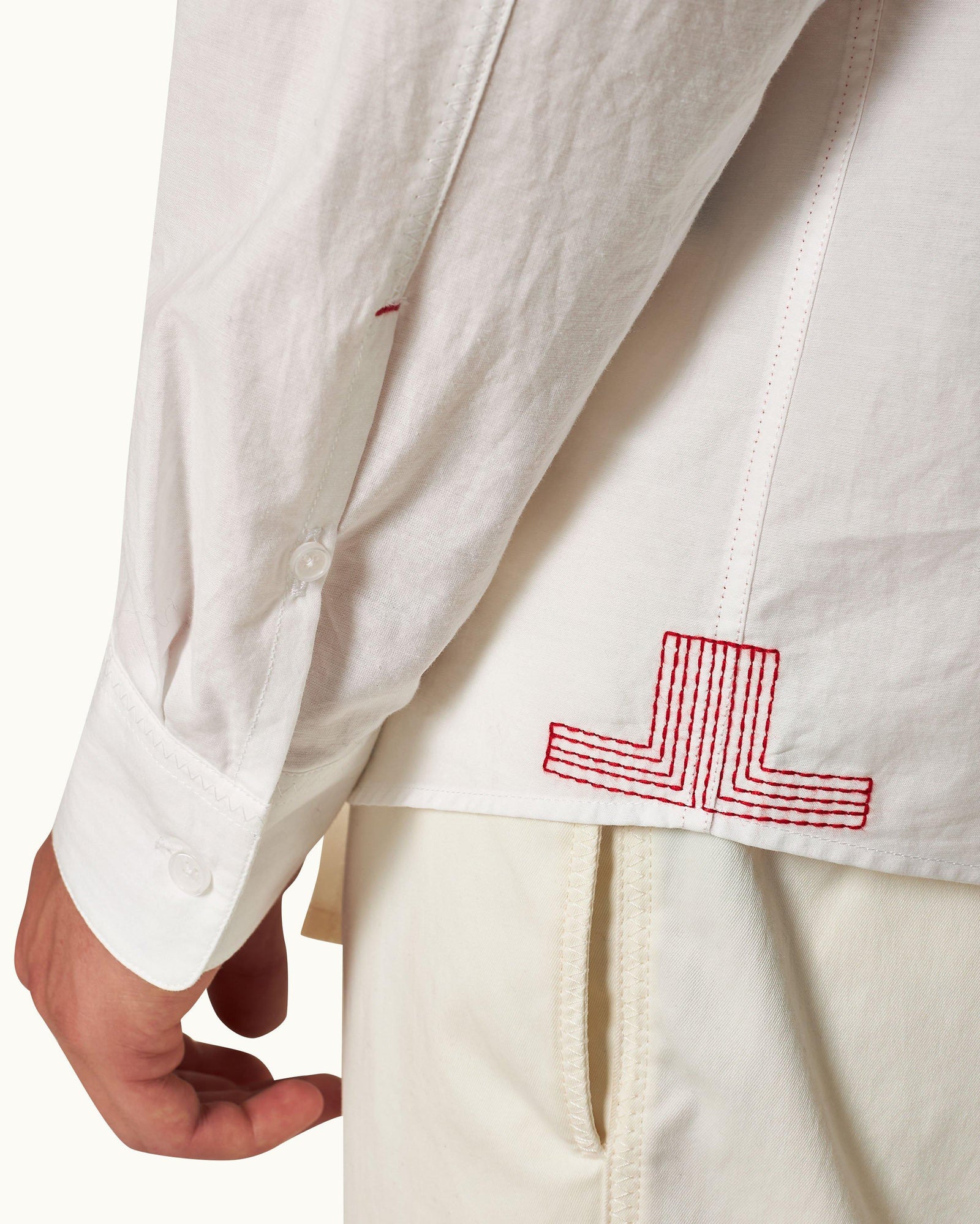 White Relaxed Fit Overhead Refined Cotton Shirt | White