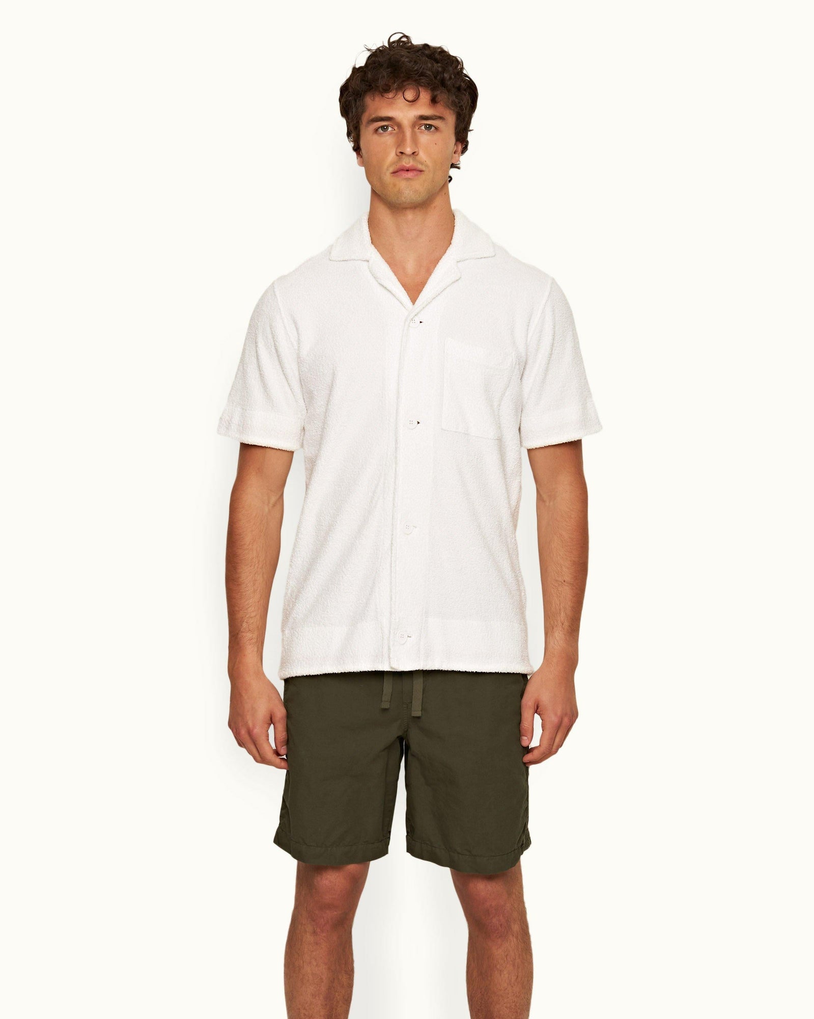 Palm Relaxed Fit Garment Dye Cotton-Linen Shorts | Palm