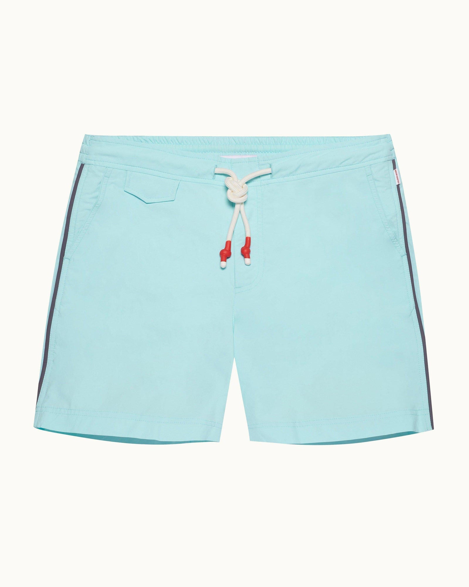 Clear Sky Piping Drawcord Mid-Length Swim Shorts | Clear Sky