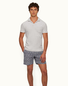 Terry Towelling Cinder Tailored Fit Organic Cotton Towelling Resort Polo Shirt | Cinder