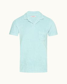 Terry Towelling Clear Sky Tailored Fit Resort Towelling Polo Shirt | Clear Sky