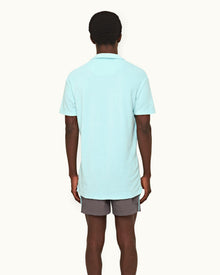 Terry Towelling Clear Sky Tailored Fit Resort Towelling Polo Shirt | Clear Sky