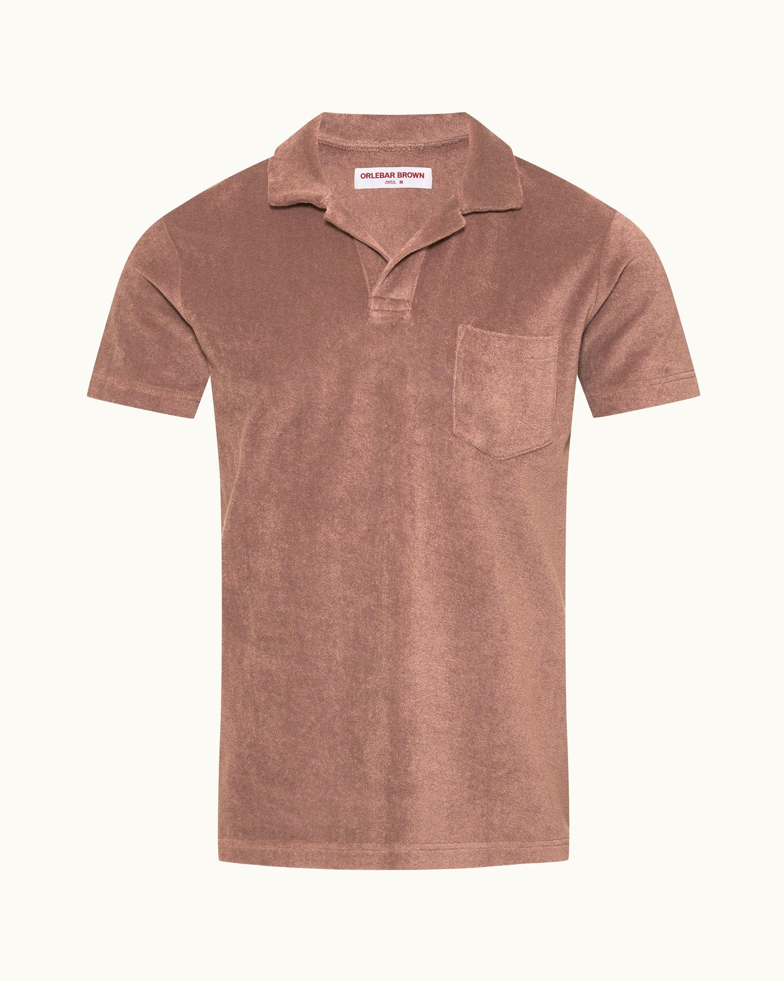 Terry Towelling Organic Cotton Towelling Resort Polo Shirt In Plum Wine Colour | Plum Wine